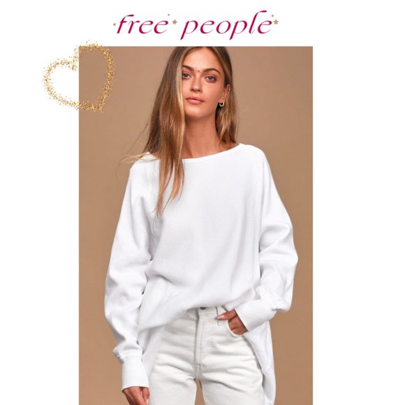 Free People Amelia Oversized Thermal Top - Picture 1 of 8